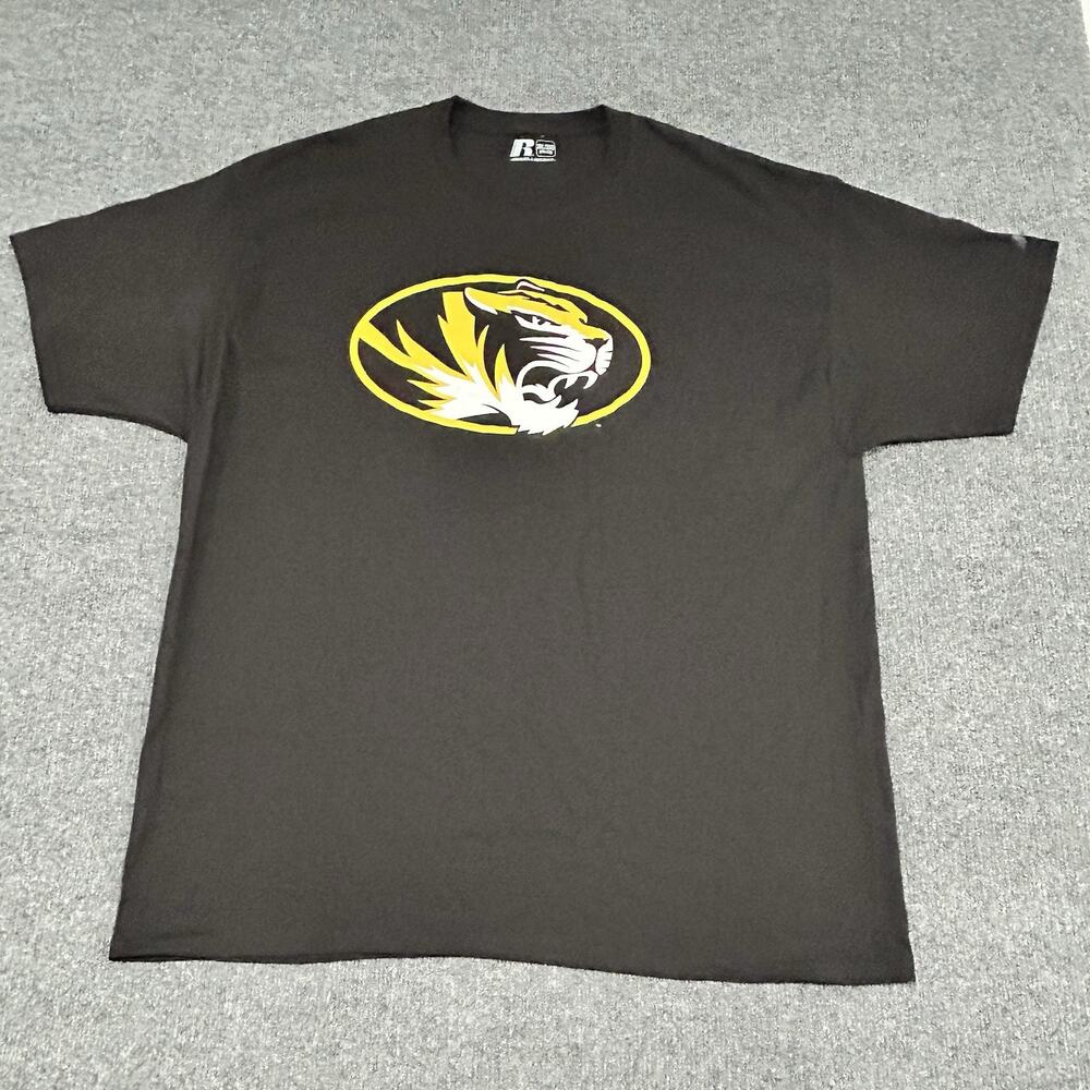 Missouri Tigers Mizzou NCAA Russell Athletic T-Shirt Black Men's Sz 2XL Football